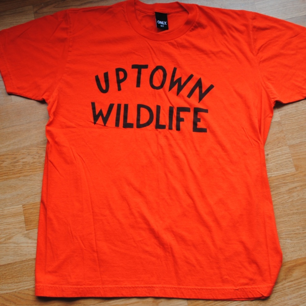 only ny uptown wildlife orange graphic t shirt